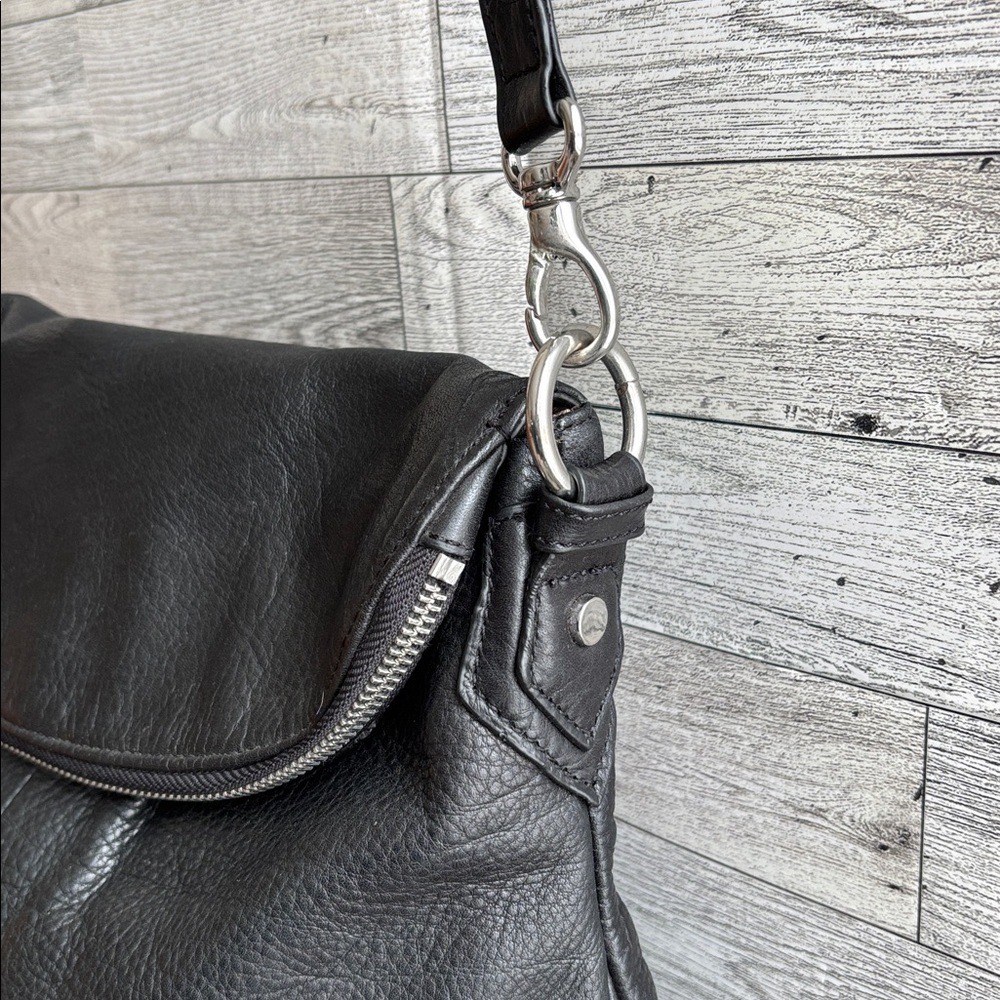 MARGOT Leather Purse‎ NY Natalie Black Soft Pebble Crossbody Shoulder Bag - Picture 6 of 12